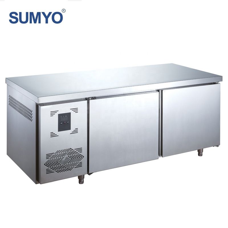Tavolo refrigerato in acciaio inox per pizza e pasticceria