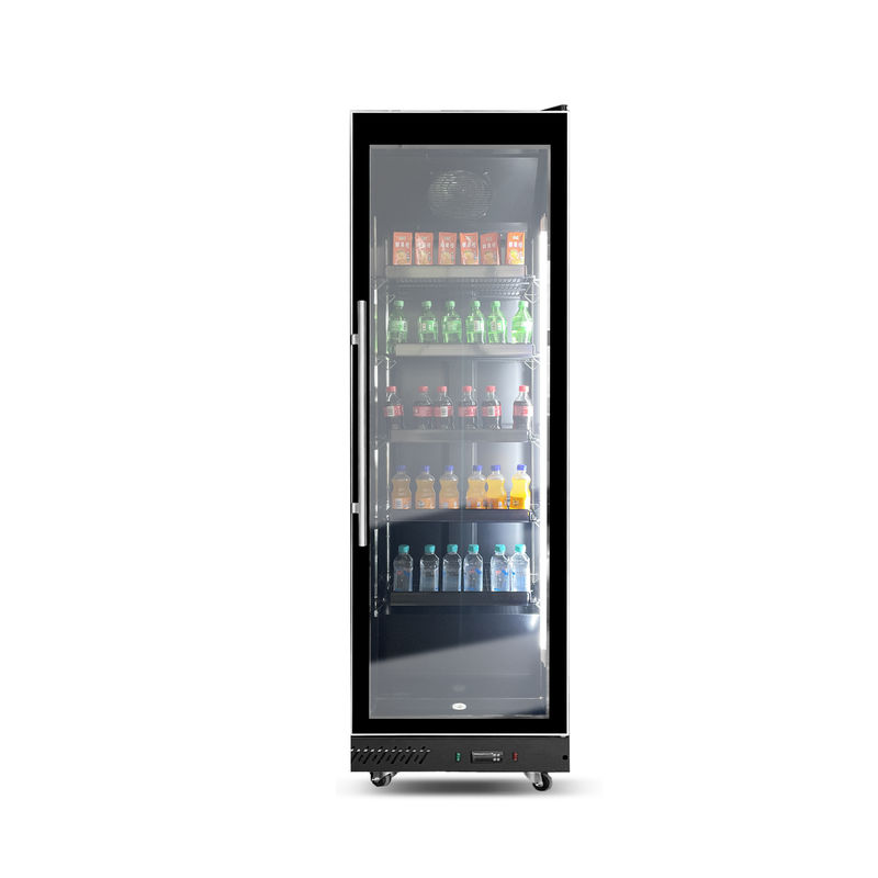 Frigorifero per bevande con porta singola in vetro di lusso da 560L, unità di refrigerazione per supermercati, unità di raffreddamento ad aria