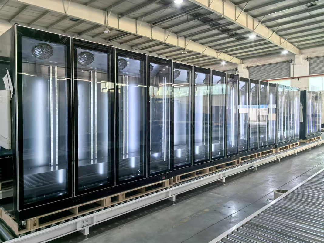 Frigorifero per bevande con porta singola in vetro di lusso da 560L, unità di refrigerazione per supermercati, unità di raffreddamento ad aria