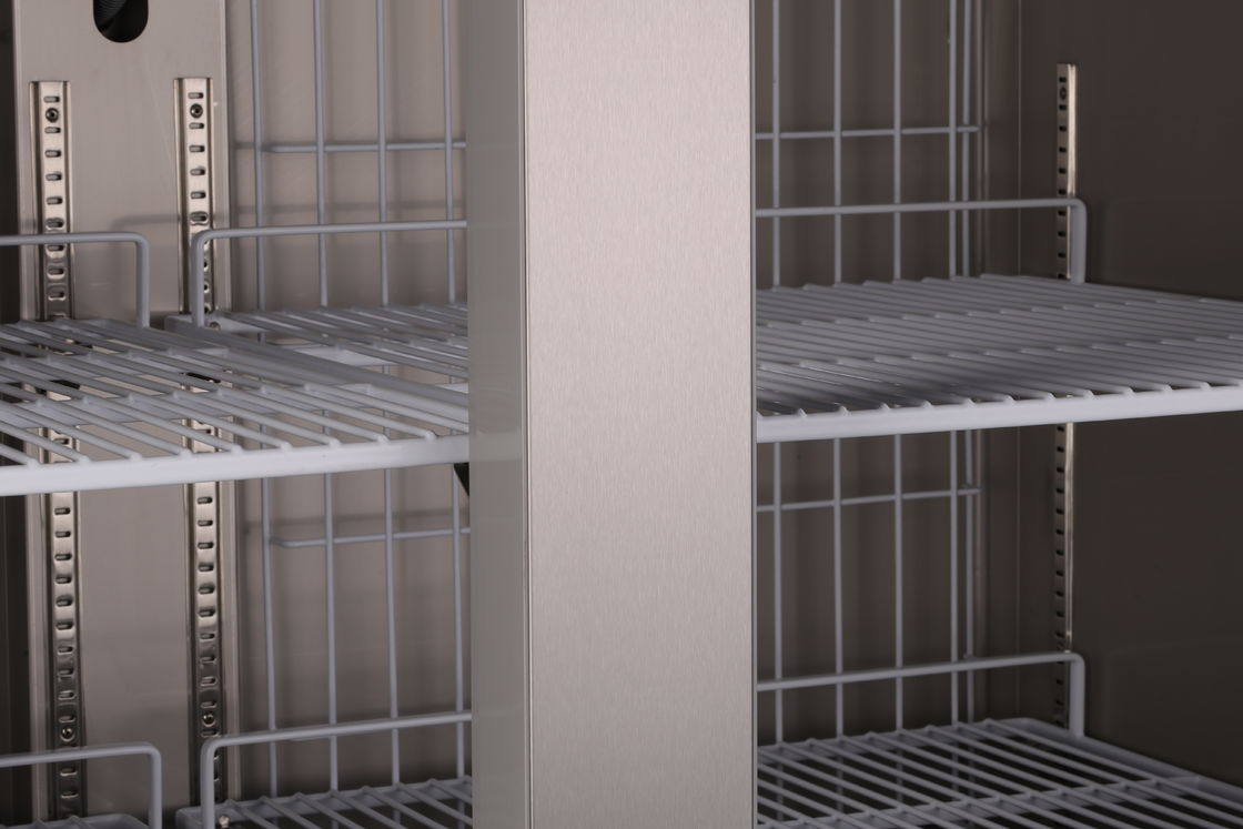 Congelatore a pozzetto con sbrinamento automatico Frigorifero commerciale Frigorifero verticale a 2 porte in acciaio inossidabile per hotel