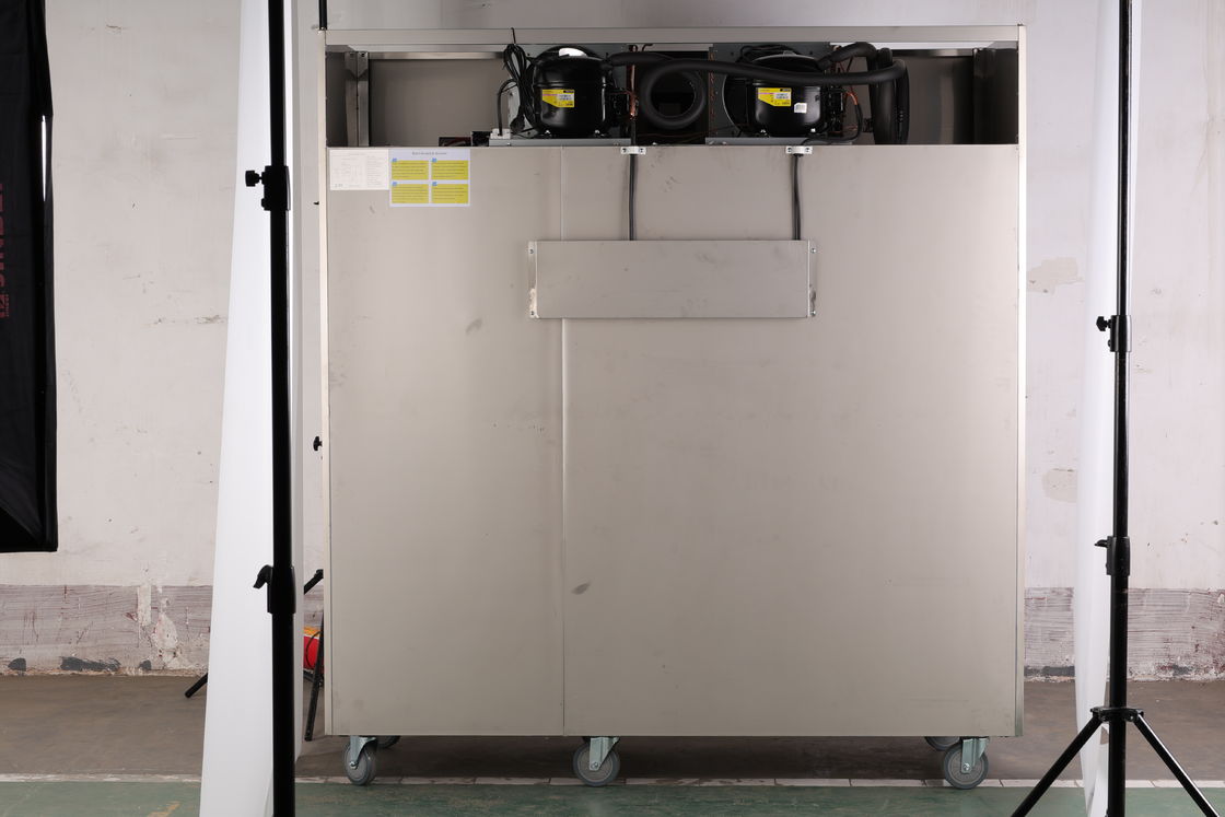 Congelatore a pozzetto con sbrinamento automatico Frigorifero commerciale Frigorifero verticale a 2 porte in acciaio inossidabile per hotel
